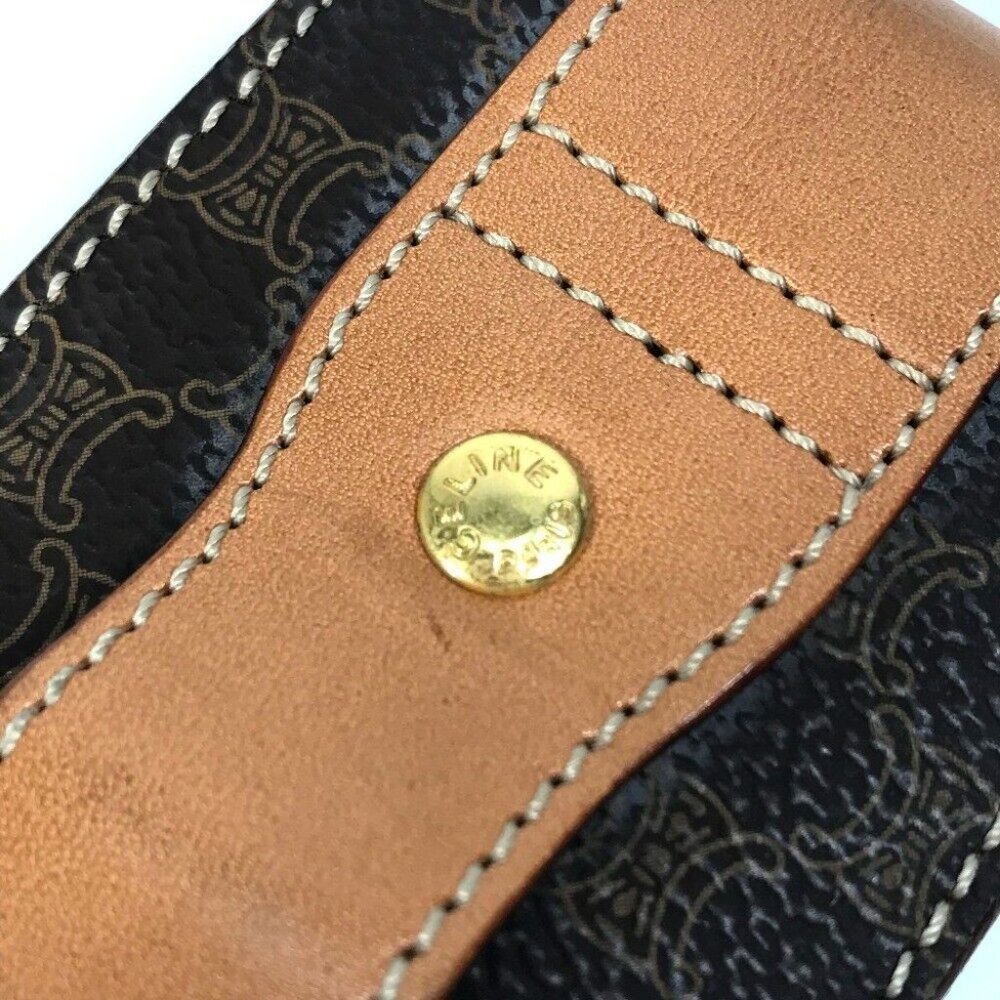 CELINE Macadam Pouch accessory case Leather/PVC Brown - Picture 11 of 16